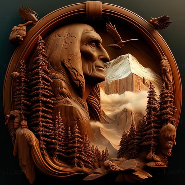 3D модель Американский художник Томас Моран. (STL)